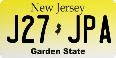 NJ license plate J27JPA
