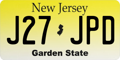 NJ license plate J27JPD
