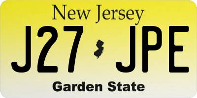 NJ license plate J27JPE