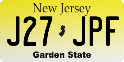 NJ license plate J27JPF