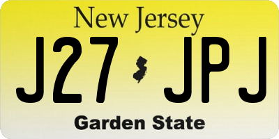 NJ license plate J27JPJ