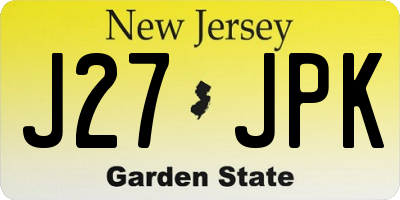 NJ license plate J27JPK