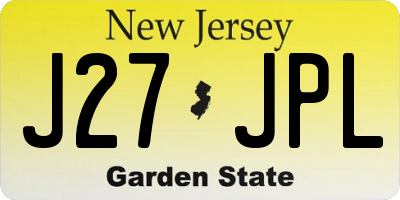 NJ license plate J27JPL