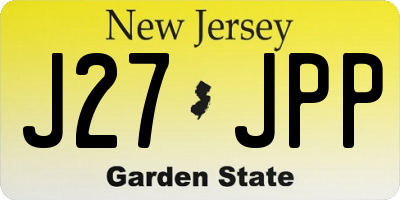 NJ license plate J27JPP