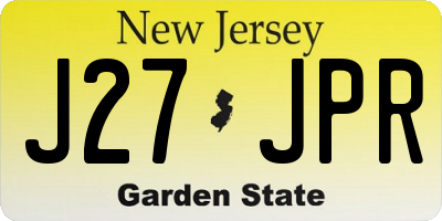 NJ license plate J27JPR