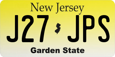 NJ license plate J27JPS