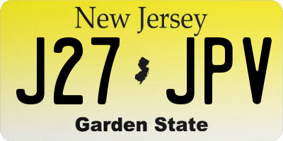 NJ license plate J27JPV