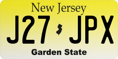 NJ license plate J27JPX