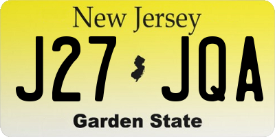 NJ license plate J27JQA