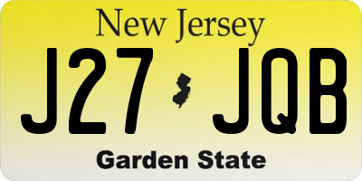NJ license plate J27JQB