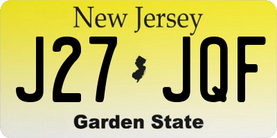 NJ license plate J27JQF