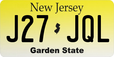 NJ license plate J27JQL