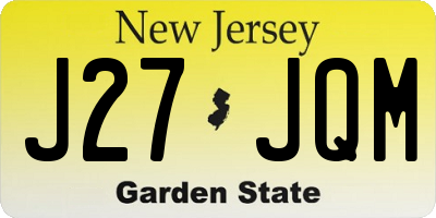 NJ license plate J27JQM