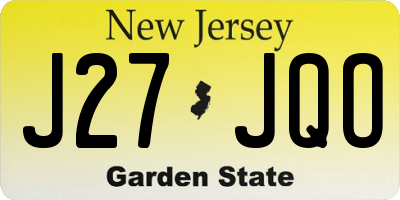 NJ license plate J27JQO