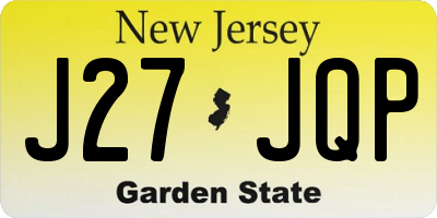 NJ license plate J27JQP
