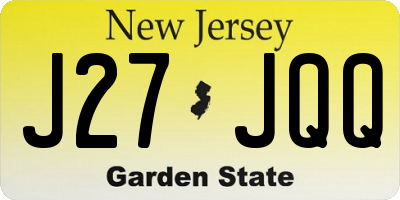 NJ license plate J27JQQ