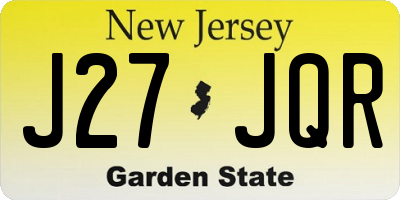 NJ license plate J27JQR