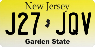 NJ license plate J27JQV