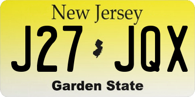 NJ license plate J27JQX