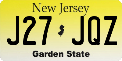 NJ license plate J27JQZ