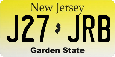 NJ license plate J27JRB