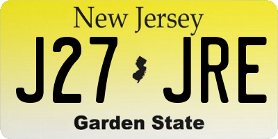 NJ license plate J27JRE