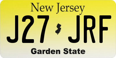 NJ license plate J27JRF
