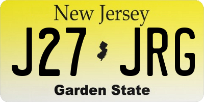 NJ license plate J27JRG
