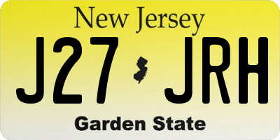 NJ license plate J27JRH