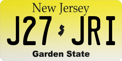 NJ license plate J27JRI