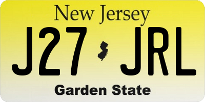 NJ license plate J27JRL