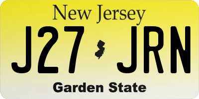 NJ license plate J27JRN