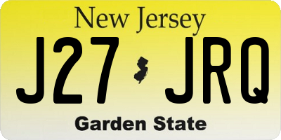 NJ license plate J27JRQ