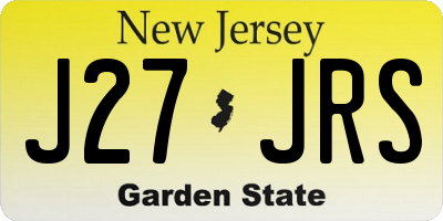 NJ license plate J27JRS