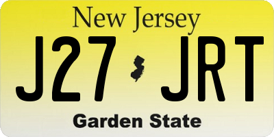 NJ license plate J27JRT