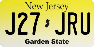 NJ license plate J27JRU