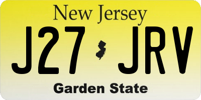 NJ license plate J27JRV