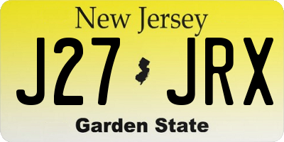 NJ license plate J27JRX