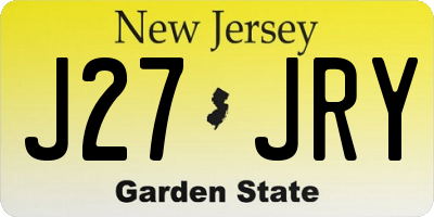 NJ license plate J27JRY