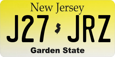 NJ license plate J27JRZ