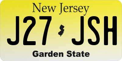 NJ license plate J27JSH