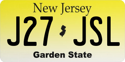 NJ license plate J27JSL