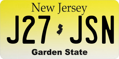 NJ license plate J27JSN