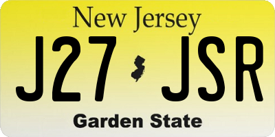 NJ license plate J27JSR