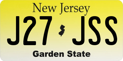 NJ license plate J27JSS