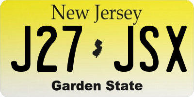 NJ license plate J27JSX