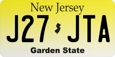 NJ license plate J27JTA