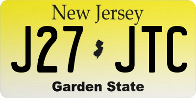NJ license plate J27JTC