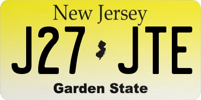 NJ license plate J27JTE