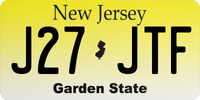 NJ license plate J27JTF